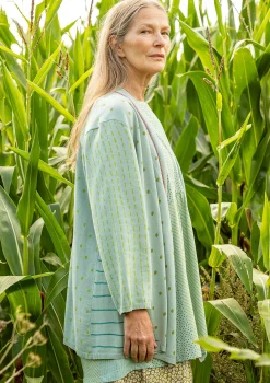 Hot Gudrun Sjödén Strickjacke Sigfride Aus Bio-/Recycling-Baumwolle frostgrün