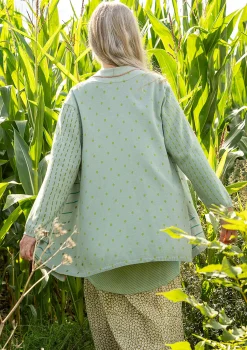 Hot Gudrun Sjödén Strickjacke Sigfride Aus Bio-/Recycling-Baumwolle frostgrün