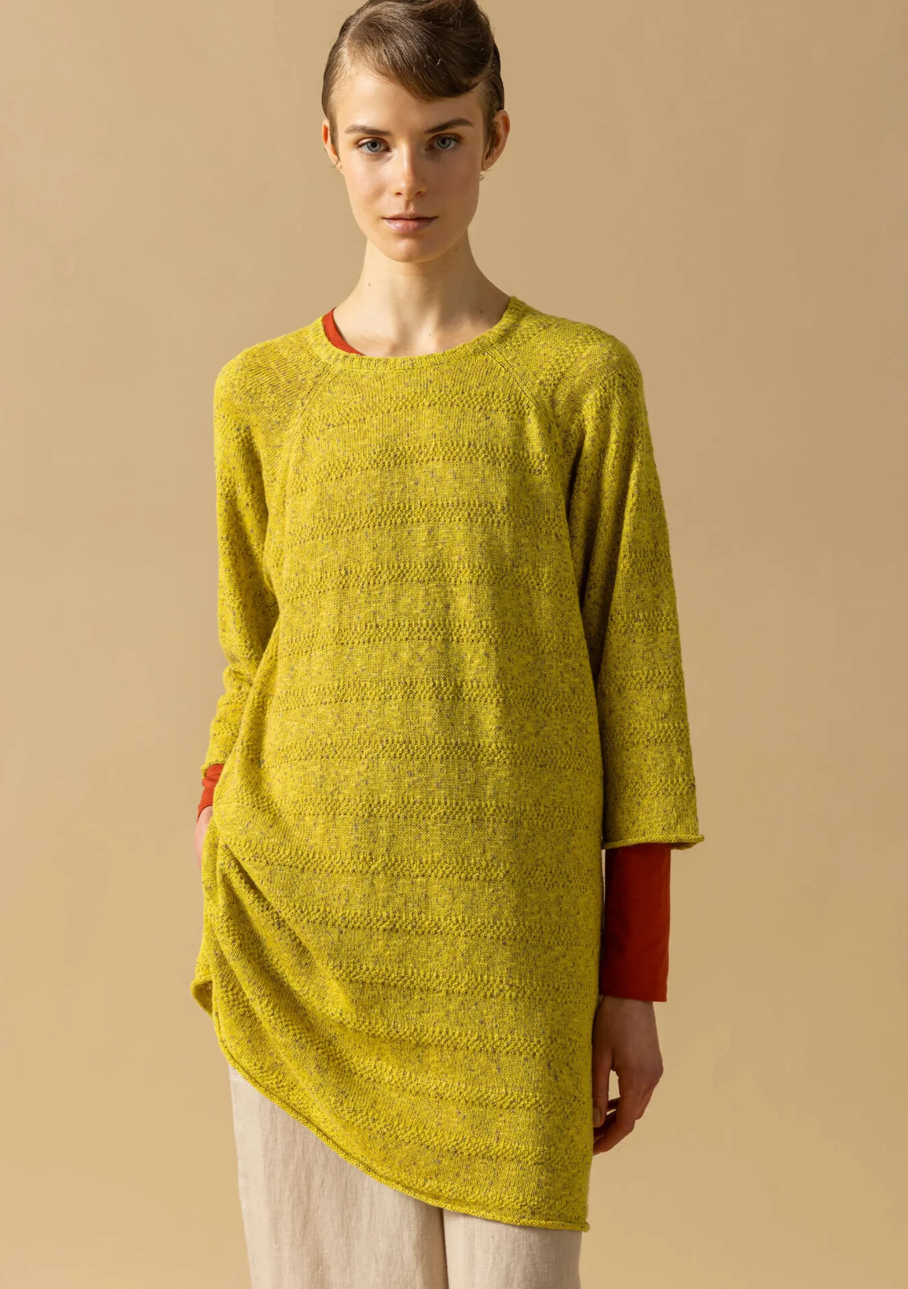 Sale Gudrun Sjödén Strickpullover Aus Leinen/Recycling-Baumwolle limettengrün