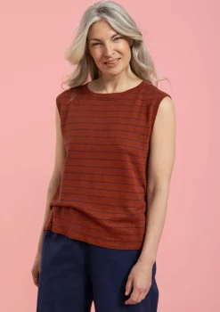 Online Gudrun Sjödén Stricktop Aus Leinen rost