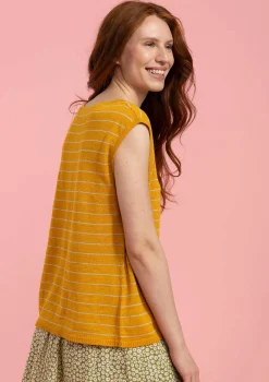 Sale Gudrun Sjödén Stricktop Aus Leinen goldocker