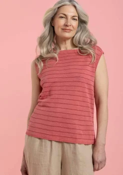 Sale Gudrun Sjödén Stricktop Aus Leinen flamingo