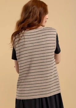 Hot Gudrun Sjödén Stricktop Aus Leinen dunkelnatur