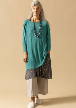 Online Gudrun Sjödén Stricktunika Aus Leinen/Recycling-Leinen aqua