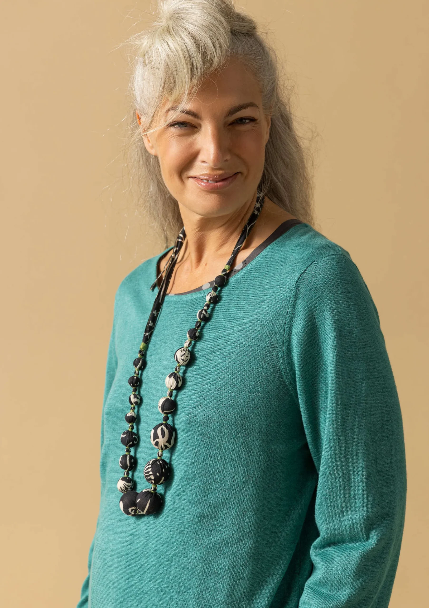 Online Gudrun Sjödén Stricktunika Aus Leinen/Recycling-Leinen aqua