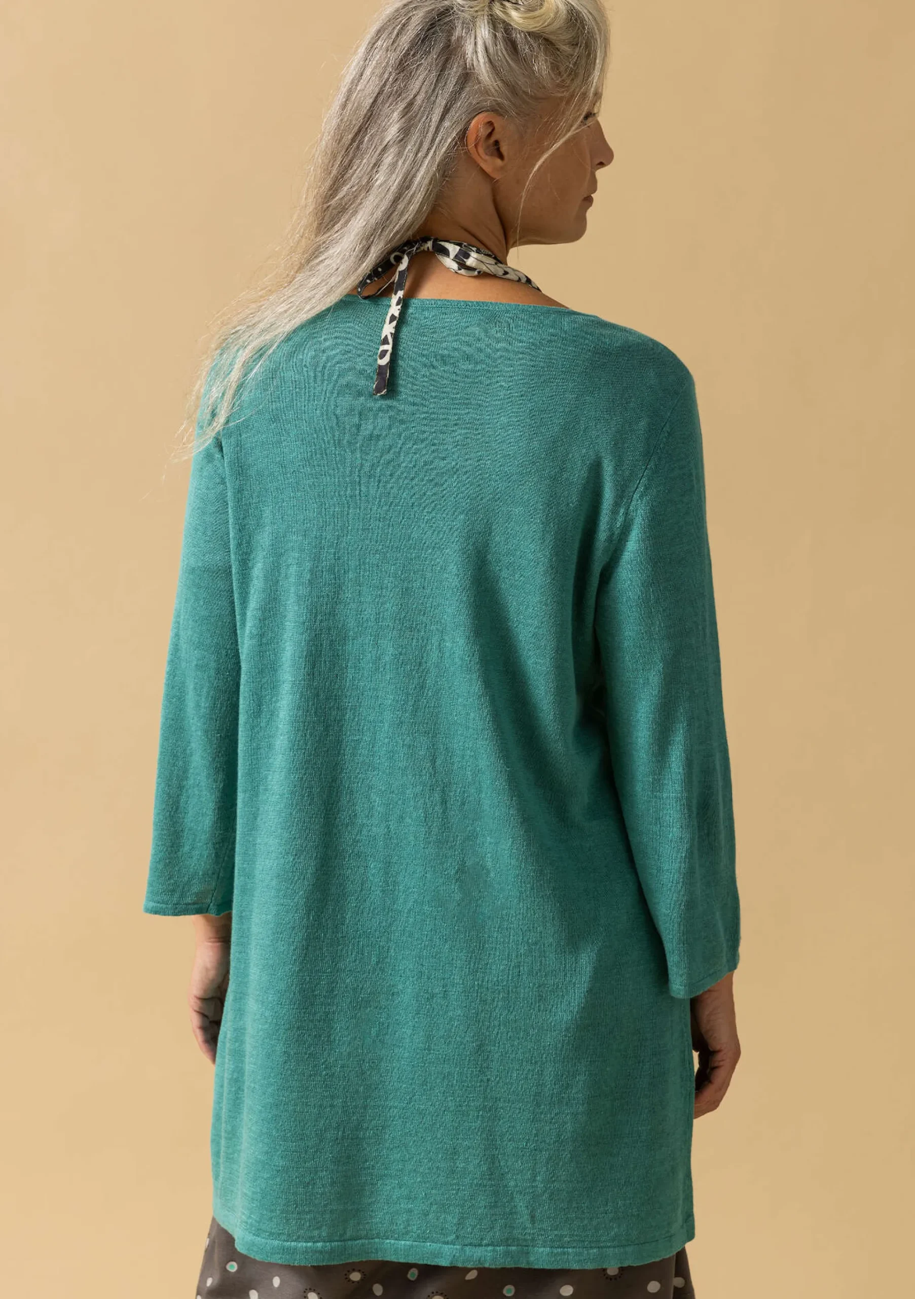 Online Gudrun Sjödén Stricktunika Aus Leinen/Recycling-Leinen aqua