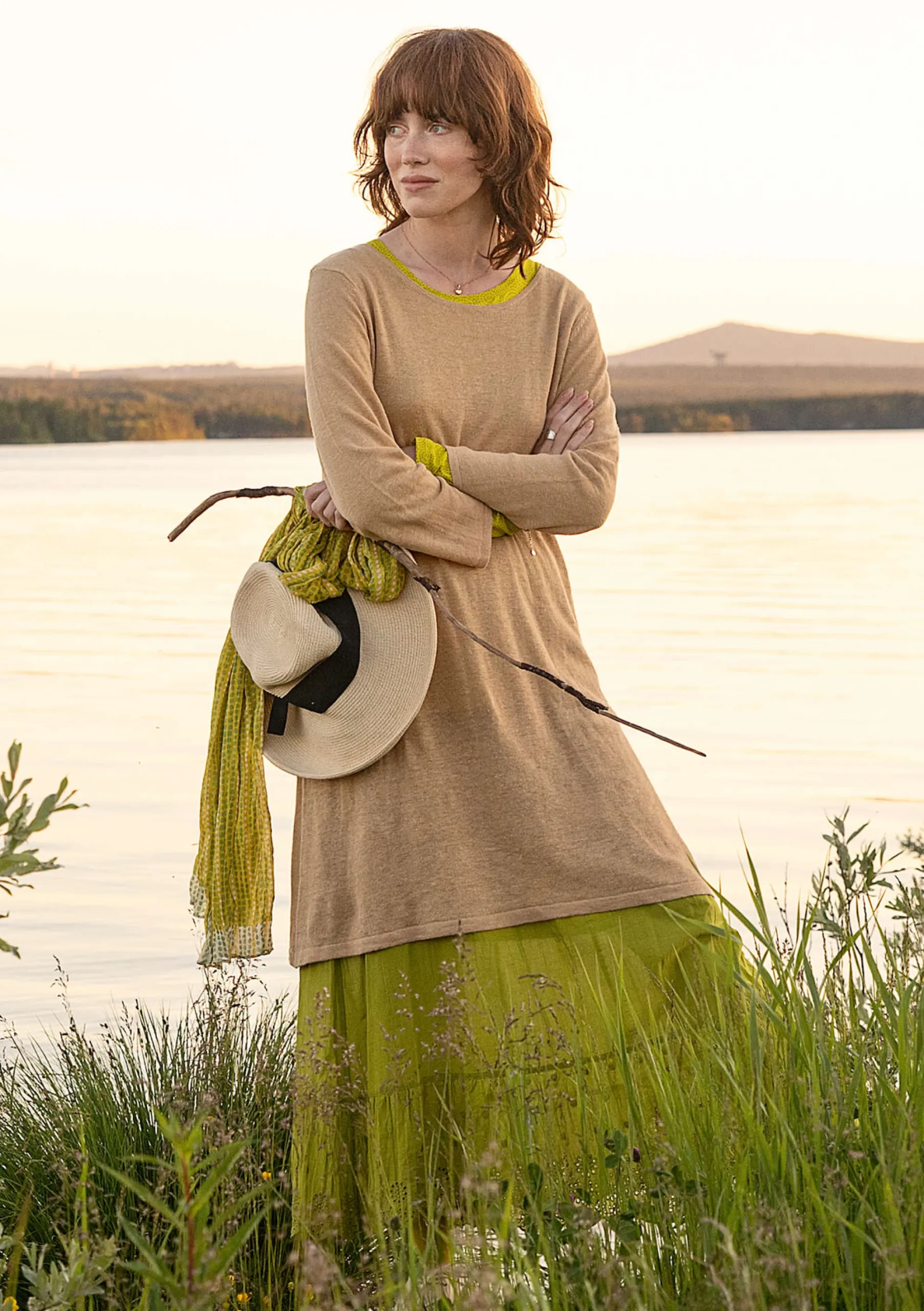 Sale Gudrun Sjödén Stricktunika Aus Leinen/Recycling-Leinen hafer