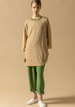 Sale Gudrun Sjödén Stricktunika Aus Leinen/Recycling-Leinen hafer