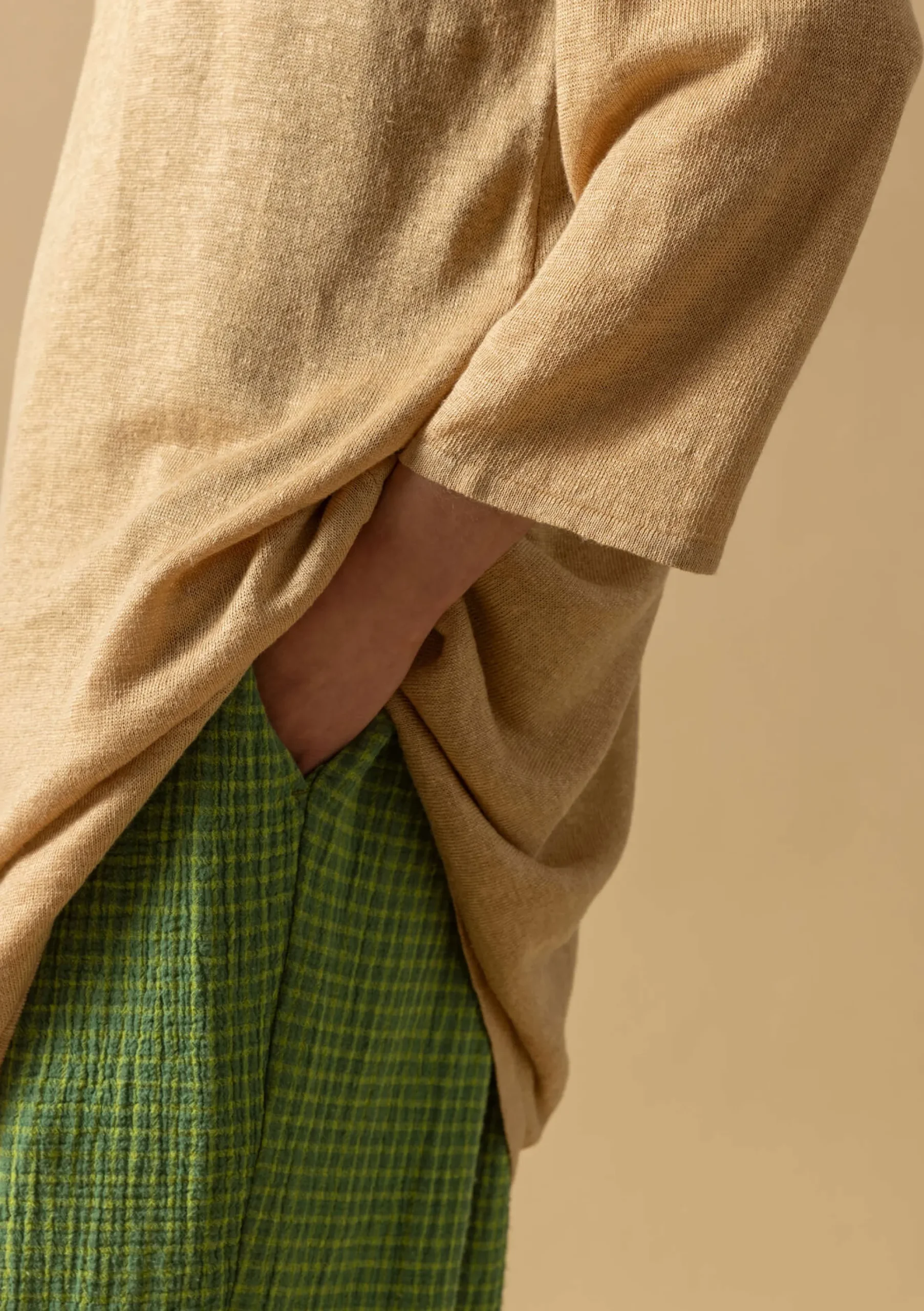 Sale Gudrun Sjödén Stricktunika Aus Leinen/Recycling-Leinen hafer