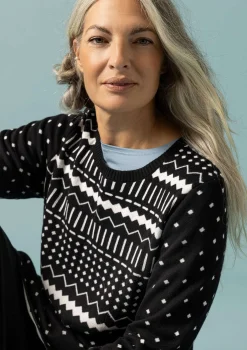 Gudrun Sjödén Stricktunika Elsie Aus Bio-/Recycling-Baumwolle schwarz