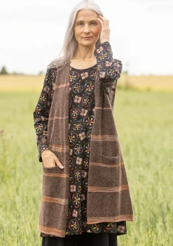Clearance Gudrun Sjödén Strickweste Sandy Aus Alpakagemisch Und Bio-/Recycling-Baumwolle dunkelschokolade