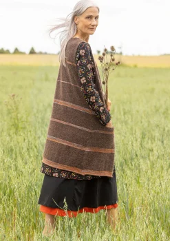 Clearance Gudrun Sjödén Strickweste Sandy Aus Alpakagemisch Und Bio-/Recycling-Baumwolle dunkelschokolade