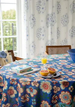 Hot Gudrun Sjödén Tischdecke Desert Bloom Aus Bio-Baumwolle porzellanblau