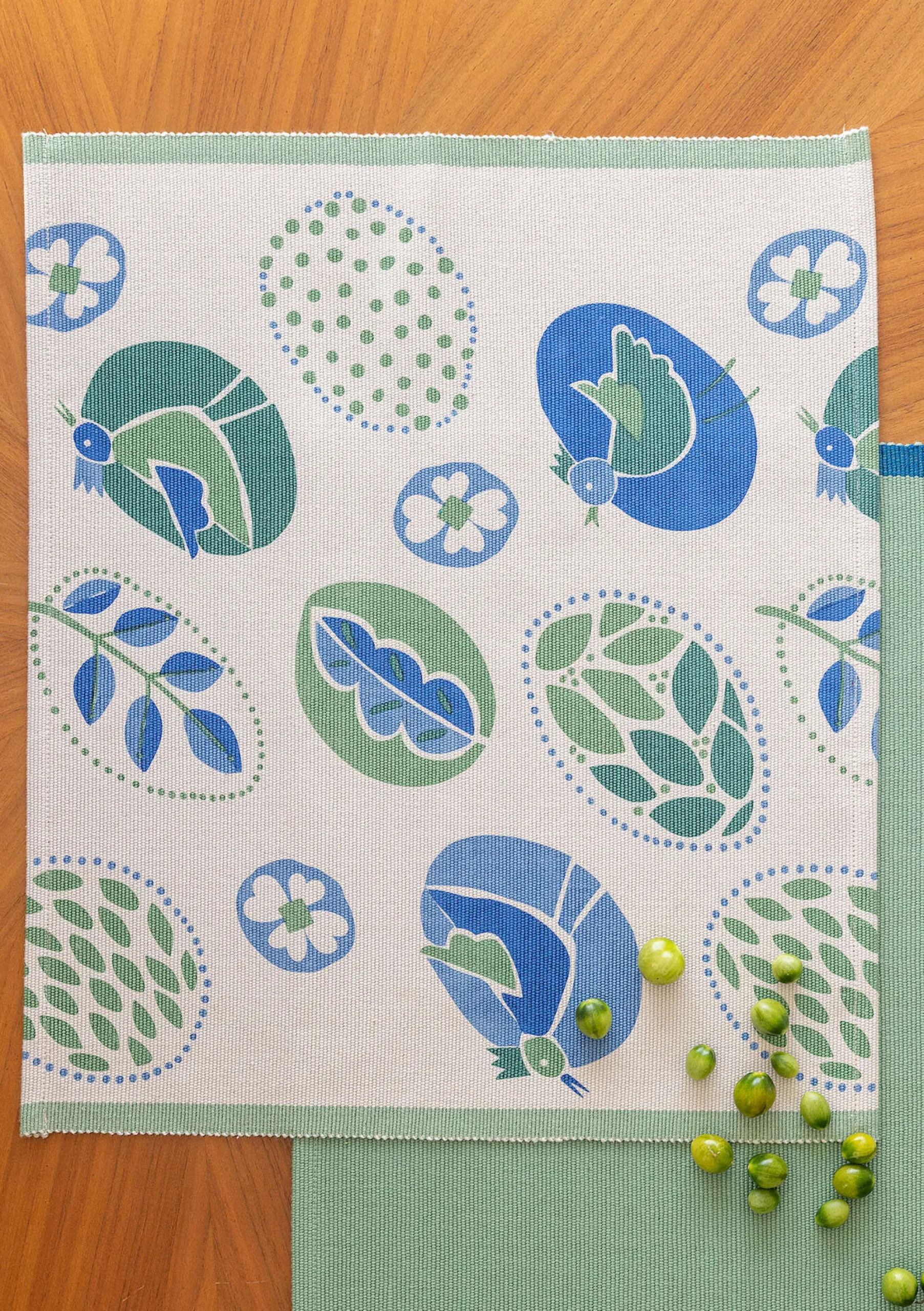 Outlet Gudrun Sjödén Tischset Nest Aus Bio-Baumwolle leinenblau