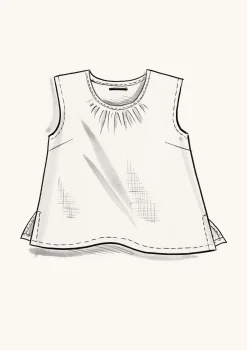 Clearance Gudrun Sjödén Top Aus Leinengewebe himmelblau