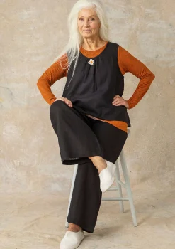 Sale Gudrun Sjödén Top Aus Leinengewebe schwarz