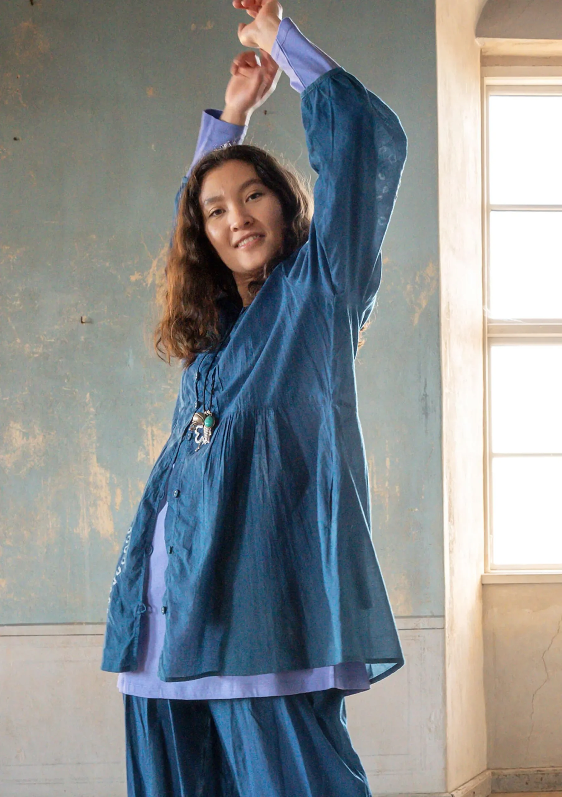 Discount Gudrun Sjödén Tunika Buij Aus Bio-Baumwolle indigo