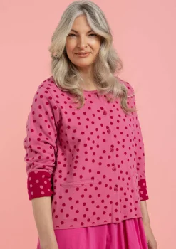 Gudrun Sjödén Tupfenstrickjacke Aus Bio-Baumwolle pfingstrose