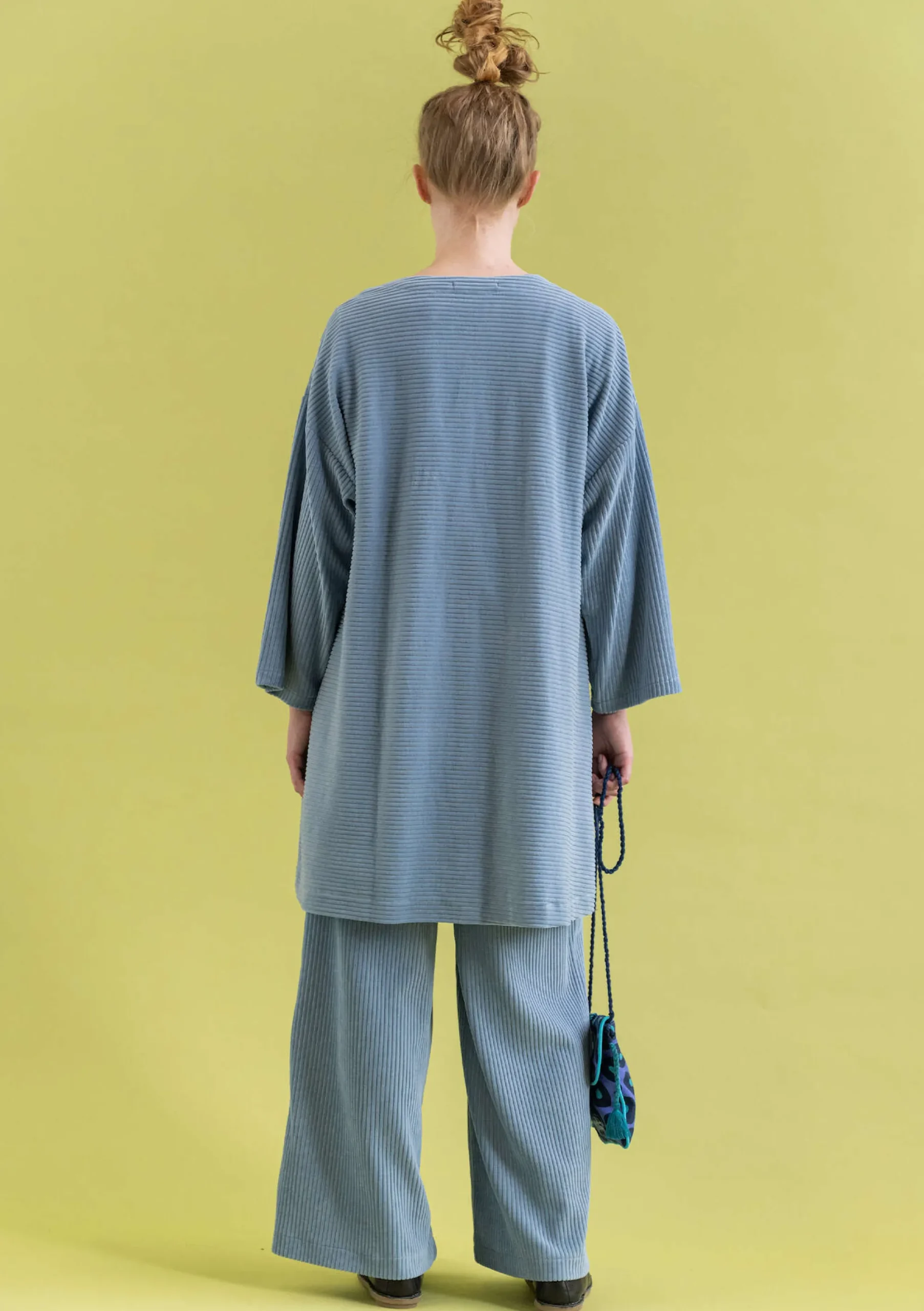 Online Gudrun Sjödén Velourskimono Aus Bio-Baumwolle/Recycling-Polyester taubenblau