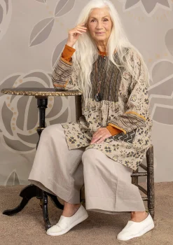 Gudrun Sjödén Webhose Amber Aus Bio-Baumwolle/Leinen kalkstein