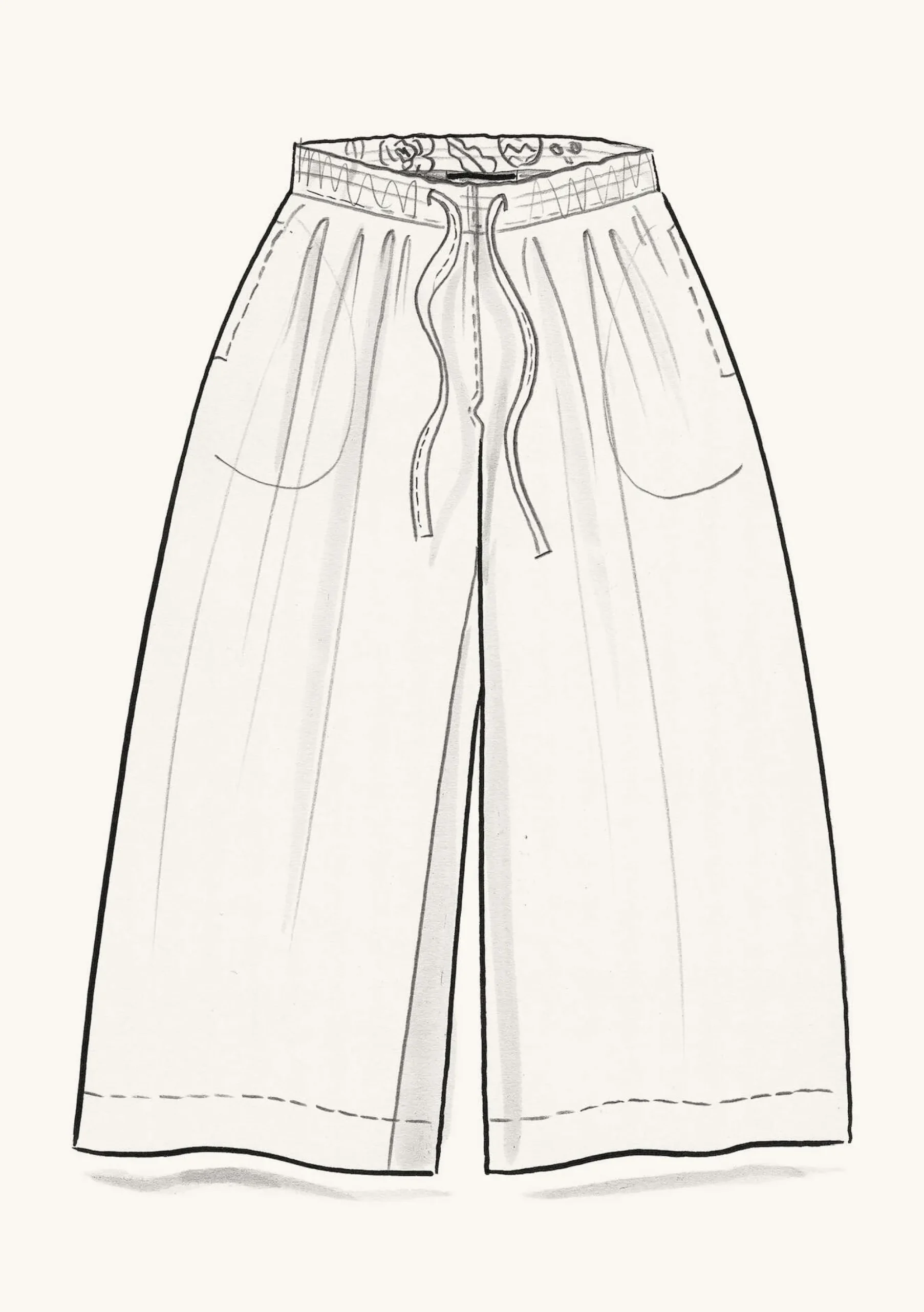 Gudrun Sjödén Webhose Amber Aus Bio-Baumwolle/Leinen kalkstein
