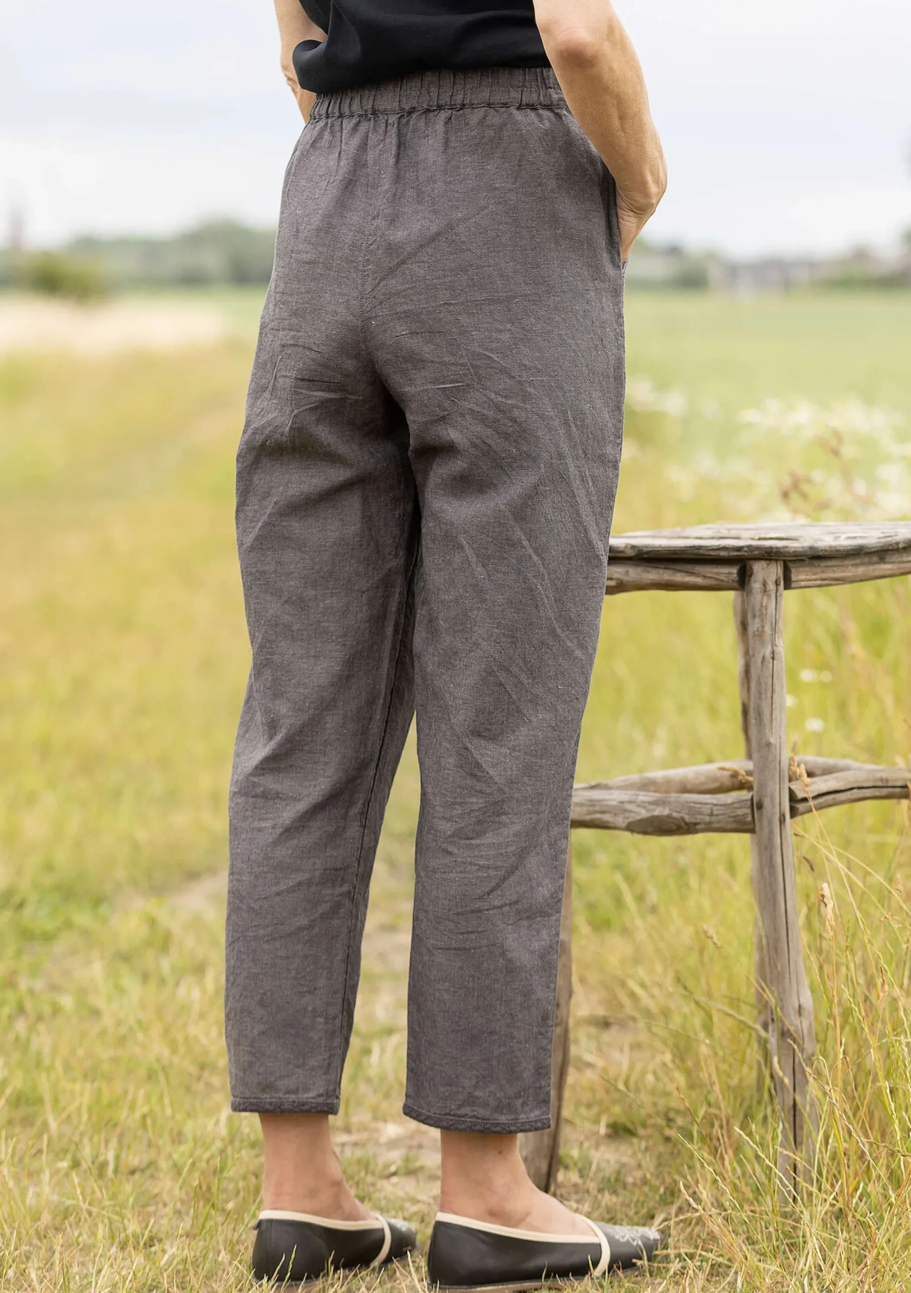 Gudrun Sjödén Webhose Dunes Aus Bio-Baumwolle/Leinen aschgrau