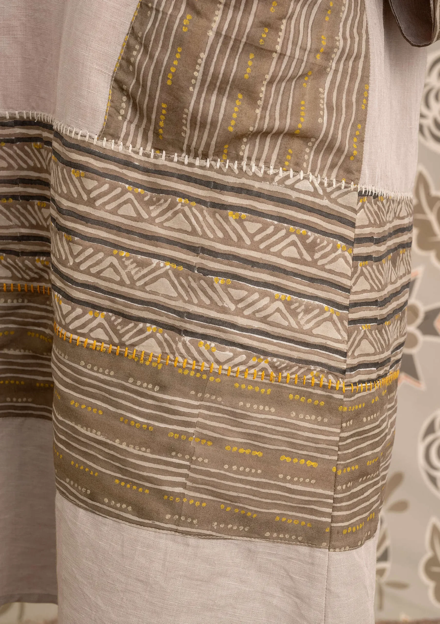 Clearance Gudrun Sjödén Webkleid Amber Aus Bio-Baumwolle/Leinen kalkstein