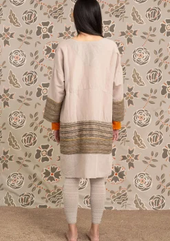 Clearance Gudrun Sjödén Webkleid Amber Aus Bio-Baumwolle/Leinen kalkstein