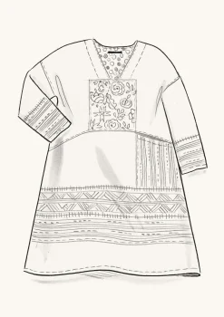 Clearance Gudrun Sjödén Webkleid Amber Aus Bio-Baumwolle/Leinen kalkstein