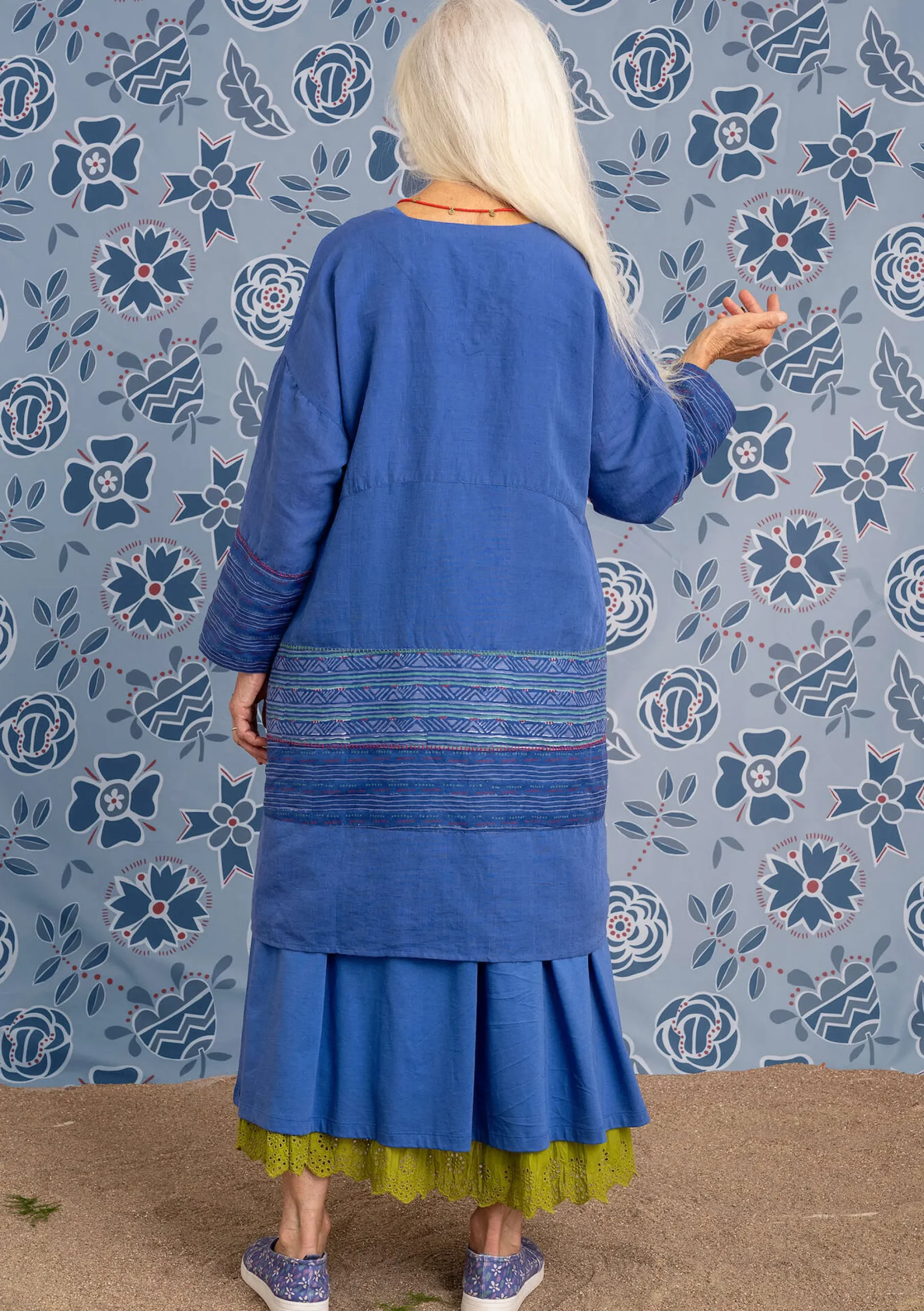 New Gudrun Sjödén Webkleid Amber Aus Bio-Baumwolle/Leinen lupine