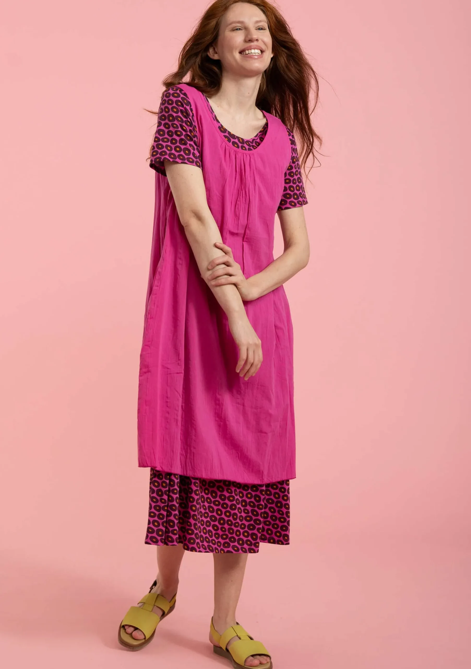 Hot Gudrun Sjödén Webkleid Aus Bio-Baumwolle/Modal hibiskus