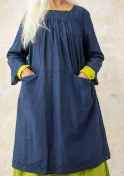 Clearance Gudrun Sjödén Webkleid Aus Bio-Baumwolle dunkelindigo