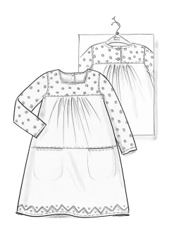 Clearance Gudrun Sjödén Webkleid Aus Bio-Baumwolle dunkelindigo