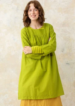 Clearance Gudrun Sjödén Webkleid Aus Bio-Baumwolle hellkräutergrün