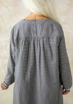 Outlet Gudrun Sjödén Webkleid Aus Bio-Baumwolle grafit