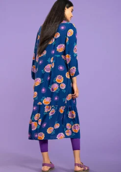 Clearance Gudrun Sjödén Webkleid Aus Viskose indigoblau