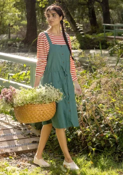 Sale Gudrun Sjödén Webkleid Garden Aus Bio-Baumwolle/Leinen wermutkraut