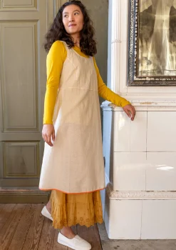 Online Gudrun Sjödén Webkleid Shimla Aus Bio-Baumwolle/Leinen Mandelmilch-gemustert