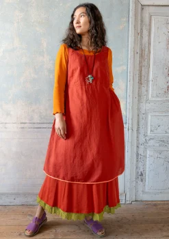 Best Gudrun Sjödén Webkleid Shimla Aus Bio-Baumwolle/Leinen kupfer-gemustert