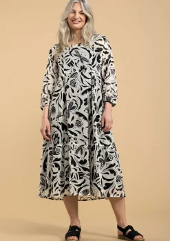New Gudrun Sjödén Webkleid Trollslända Aus Viskose schwarz